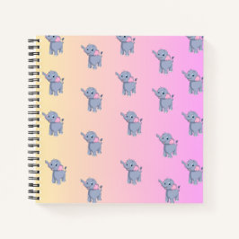 schattige kleine olifant roze grijs notitieboek