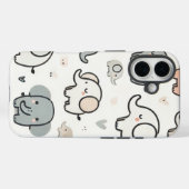Schattige kleine olifanten iPhone hoesje (Achterkant (horizontaal))