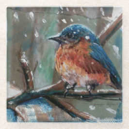 Schattige kleine oostelijke Bluebird Song Bird Glazen Onderzetter