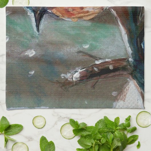 Schattige kleine oostelijke Bluebird Song Bird Theedoek (Gevouwen)