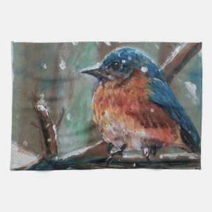Schattige kleine oostelijke Bluebird Song Bird Theedoek