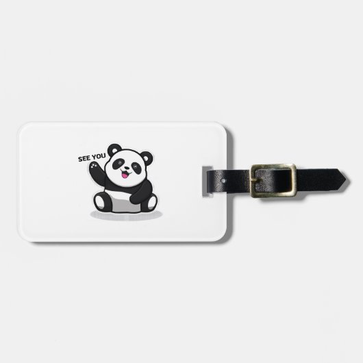 schattige kleine panda bagagelabel (Voorkant horizontaal)