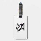 schattige kleine panda bagagelabel (Achterkant verticaal)