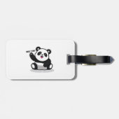 schattige kleine panda bagagelabel (Achterkant horizontaal)