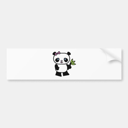schattige kleine panda-beer bumpersticker (Voorkant)