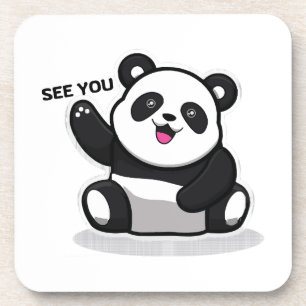 schattige kleine panda bier onderzetter