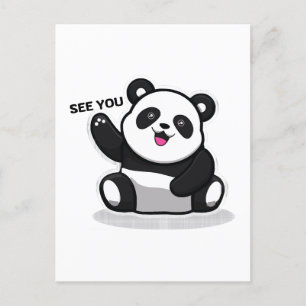 schattige kleine panda briefkaart