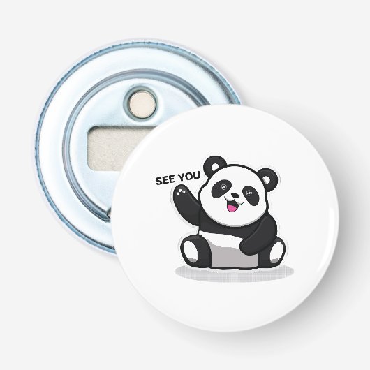 schattige kleine panda button flesopener (Voorkant)