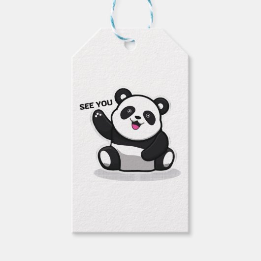 schattige kleine panda cadeaulabel (Voorkant)