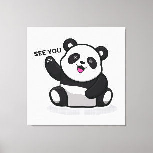schattige kleine panda canvas afdruk