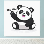 schattige kleine panda canvas afdruk (Insitu (Houten vloer))
