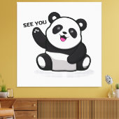 schattige kleine panda canvas afdruk (Insitu (Woonkamer))