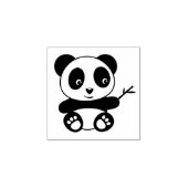 Schattige Kleine Panda Die een Bamboestok Vasthoud Rubberstempel (Afrduk)
