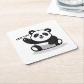 schattige kleine panda kartonnen onderzetters (Schuin)