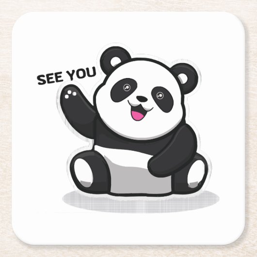schattige kleine panda kartonnen onderzetters (Voorkant)