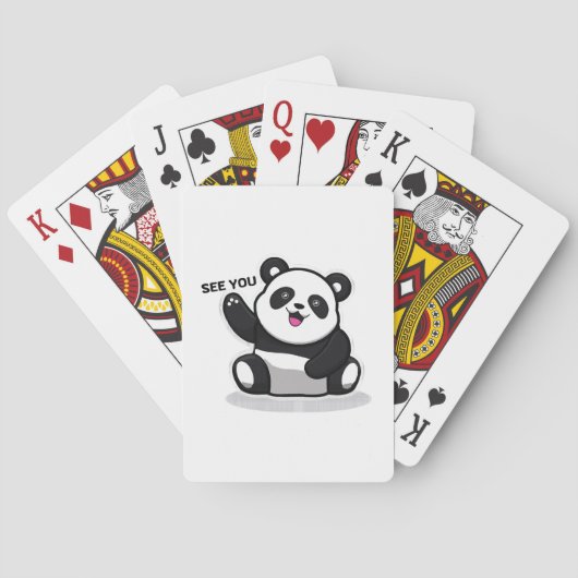 schattige kleine panda pokerkaarten (Achterkant)