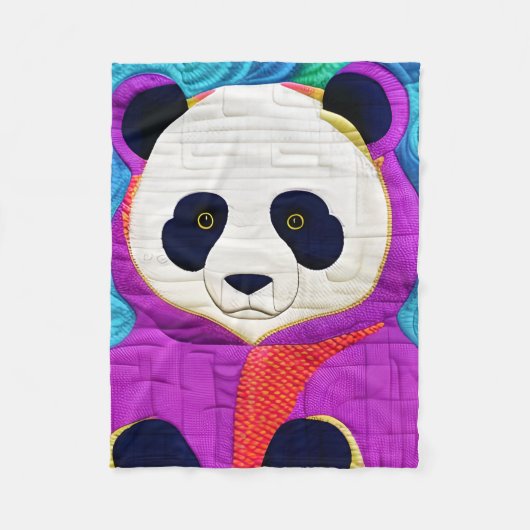 Schattige kleine panda - Quilt-like design Fleece Deken (Voorkant)