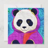 Schattige kleine panda - Quilt-like design Kaart (Voorkant)
