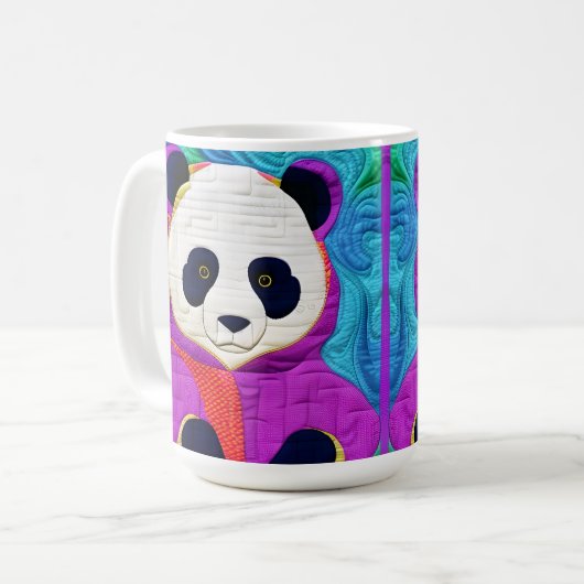 Schattige kleine panda - Quilt-like design Koffiemok (Voorkant links)