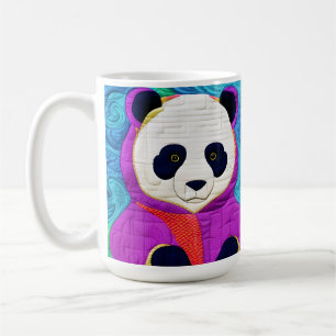 Schattige kleine panda - Quilt-like design Koffiemok