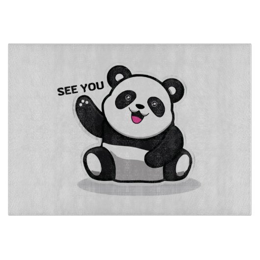 schattige kleine panda snijplank (Voorkant)