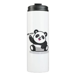 schattige kleine panda thermosbeker