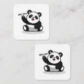 schattige kleine panda vierkante visitekaartje (Voorkant / Achterkant)