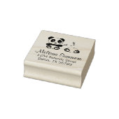 Schattige Kleine Panda's Adres Rubberstempel (Stempel)