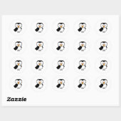 schattige kleine papegaaiduiker ronde sticker (Vel)