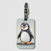 Schattige kleine pinguïn bagagelabel (Voorkant (verticaal))
