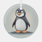 Schattige kleine pinguïn glas ornament (Voorkant)