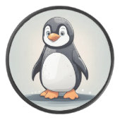 Schattige kleine pinguïn hockey puck (Voorkant)