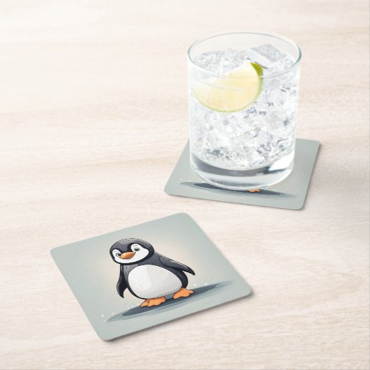 Schattige kleine pinguïn kartonnen onderzetters (Insitu)