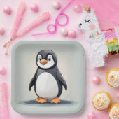 Schattige kleine pinguïn papieren bordje (Feest)
