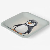 Schattige kleine pinguïn papieren bordje (Gebogen)