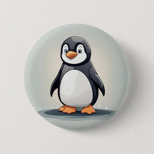 Schattige kleine pinguïn ronde button 5,7 cm (Voorkant)
