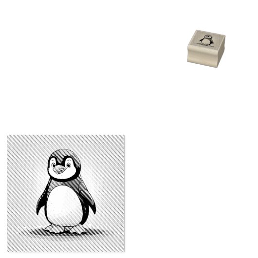 Schattige kleine pinguïn rubberstempel (Gestempeld)