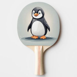 Schattige kleine pinguïn tafeltennisbatje