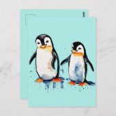 Schattige kleine pinguïns briefkaart (Voorkant / Achterkant)