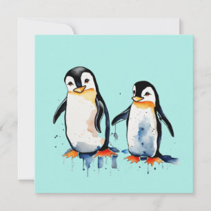 Schattige kleine pinguïns kaart