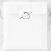 schattige kleine planeet tekening vierkante sticker (Tas)