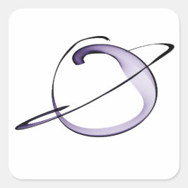 schattige kleine planeet tekening vierkante sticker