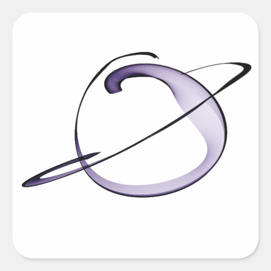 schattige kleine planeet tekening vierkante sticker (Voorkant)
