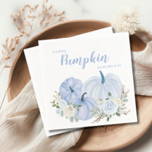 Schattige Kleine Pompoen Blauwe Baby Shower
