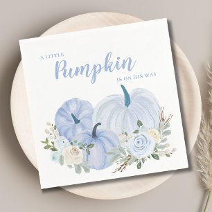 Schattige Kleine Pompoen Blauwe Baby Shower Servet