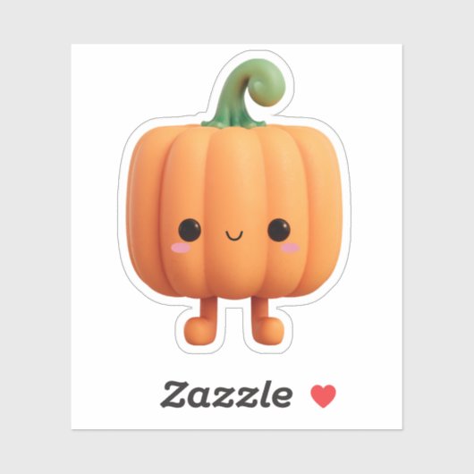 Schattige Kleine Pompoen Man Sticker (Vel)