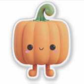 Schattige Kleine Pompoen Man Sticker (Voorkant)