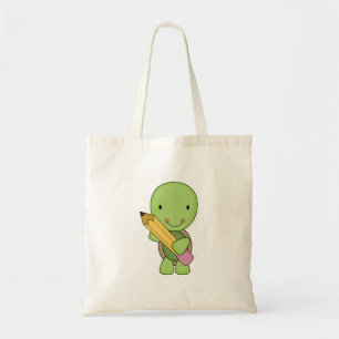 schattige kleine potloodschildpad tote bag