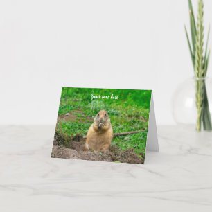 Schattige Kleine Prairiehond Met Zwarte Staart Bedankkaart