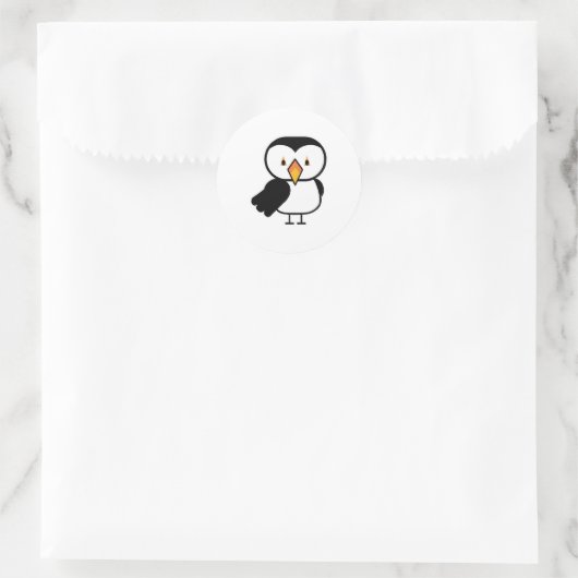 schattige kleine puffin ronde sticker (Tas)